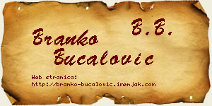 Branko Bucalović vizit kartica